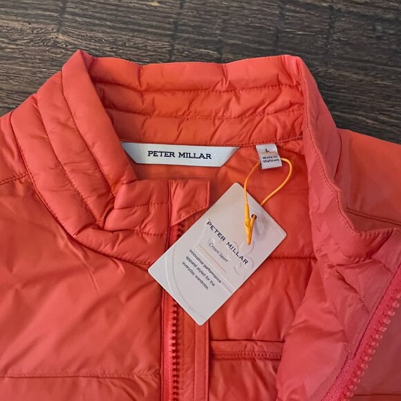 Peter Millar All Course Quilted Puffer Jacket in Burning Sunset Size Large NWT - Picture 9 of 12